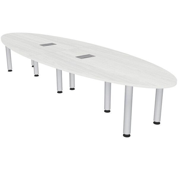 45 in W, 120 in L, 29 in H, Engineered Wood Top, White